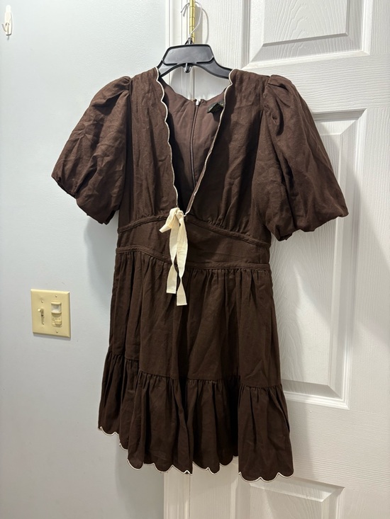 House of Harlow 1960 Dresses & Skirts - House Of Harlow Bow Scalloped Linen Blend Mini Dress Size 8 NWOT
